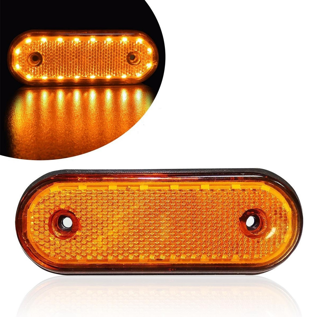 LED Габарит, Маркер, Токос - Бял, Червен, Жълт, 20 Диода - 12V - 24V - за камион бус, ван, каравана, платформа, кемпер
