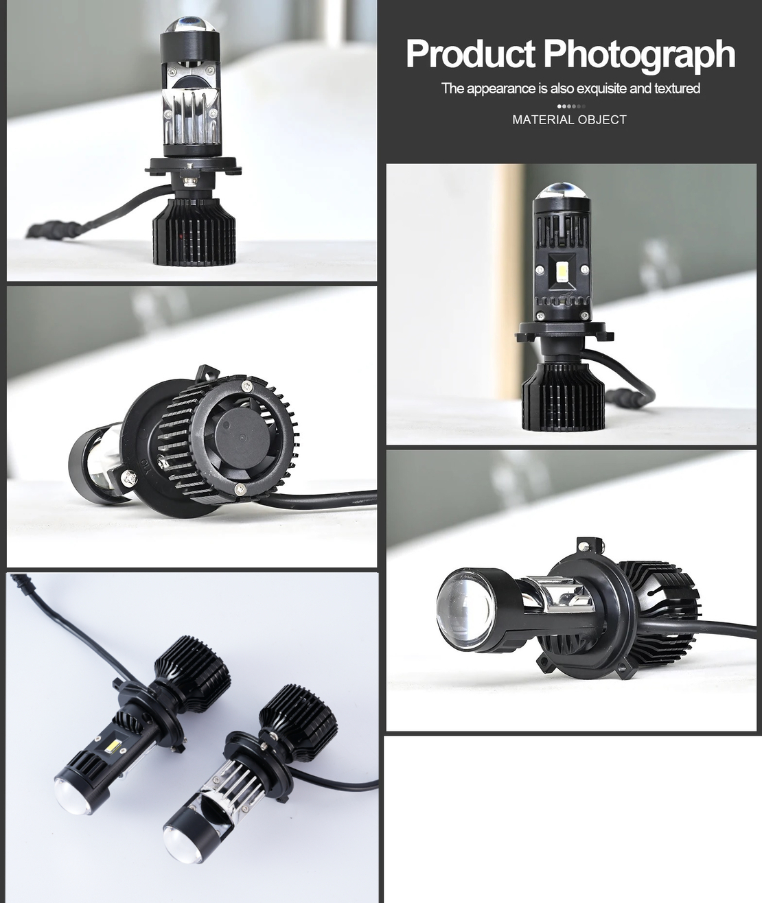 Комплект от 2 броя LED крушки с лупа, Y10 H7, 200%, 50W 6400LM, 6000K, 360° Canbus без грешки – 12V
