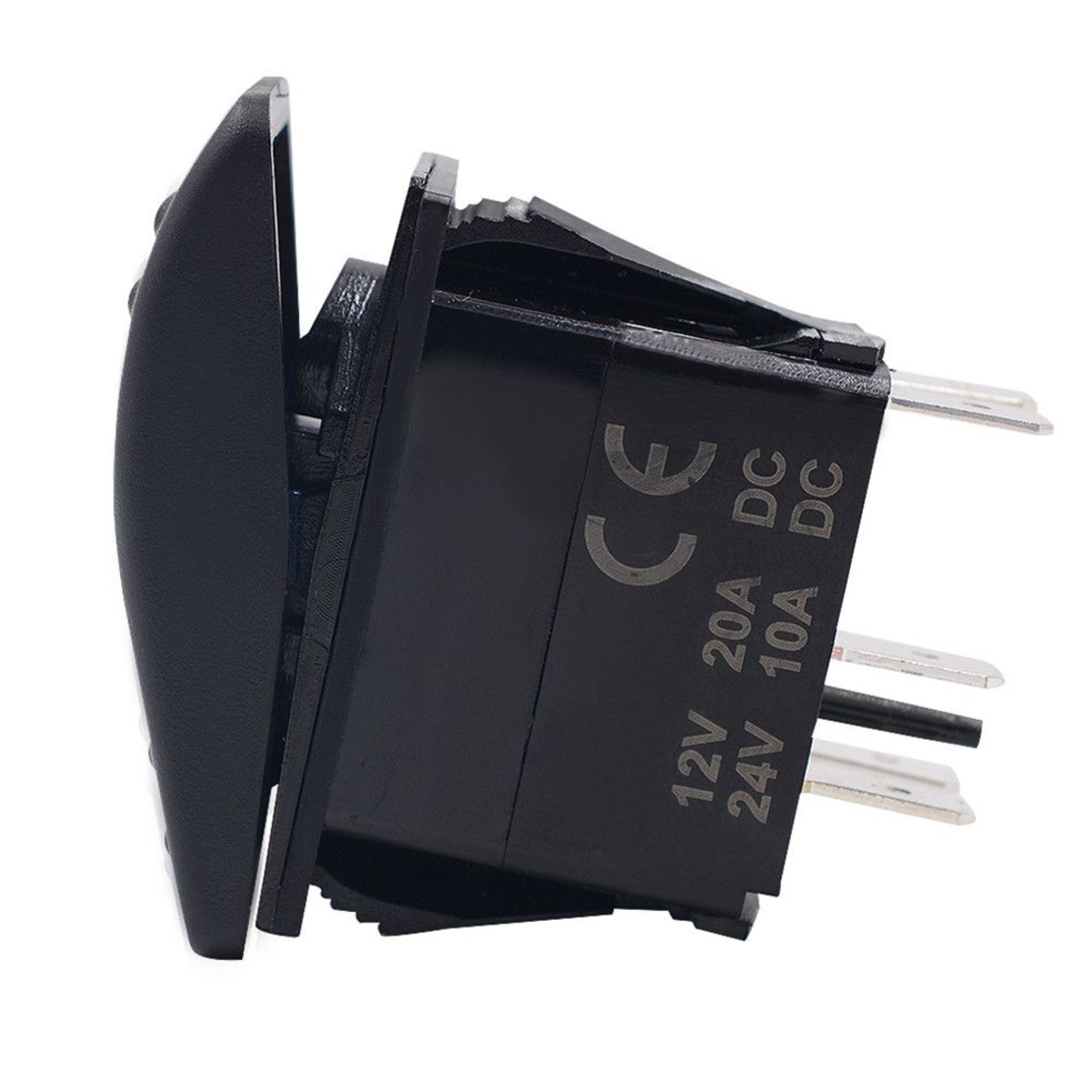 Копче, Бутон, За Вграждане, за LED Лед Бар, Халоген, Задна Светлина, 12V - 24V, Надпис  TRAY LIGHTS , Синя Светлина