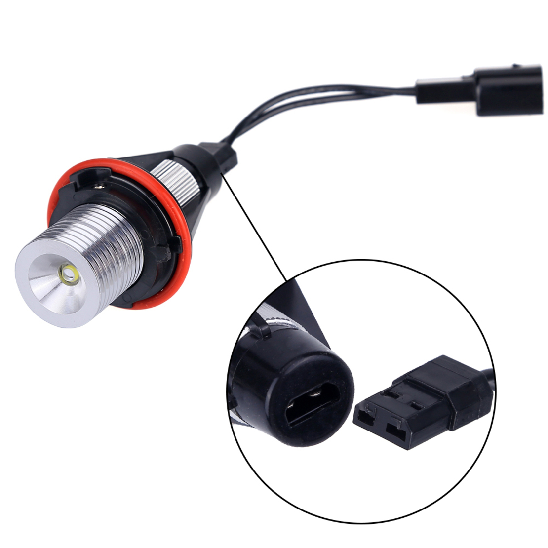Комплект от 2 броя ярки бели LED крушки Angel Eyes ангелски очи 12V-24V за BMW с Canbus без грешки