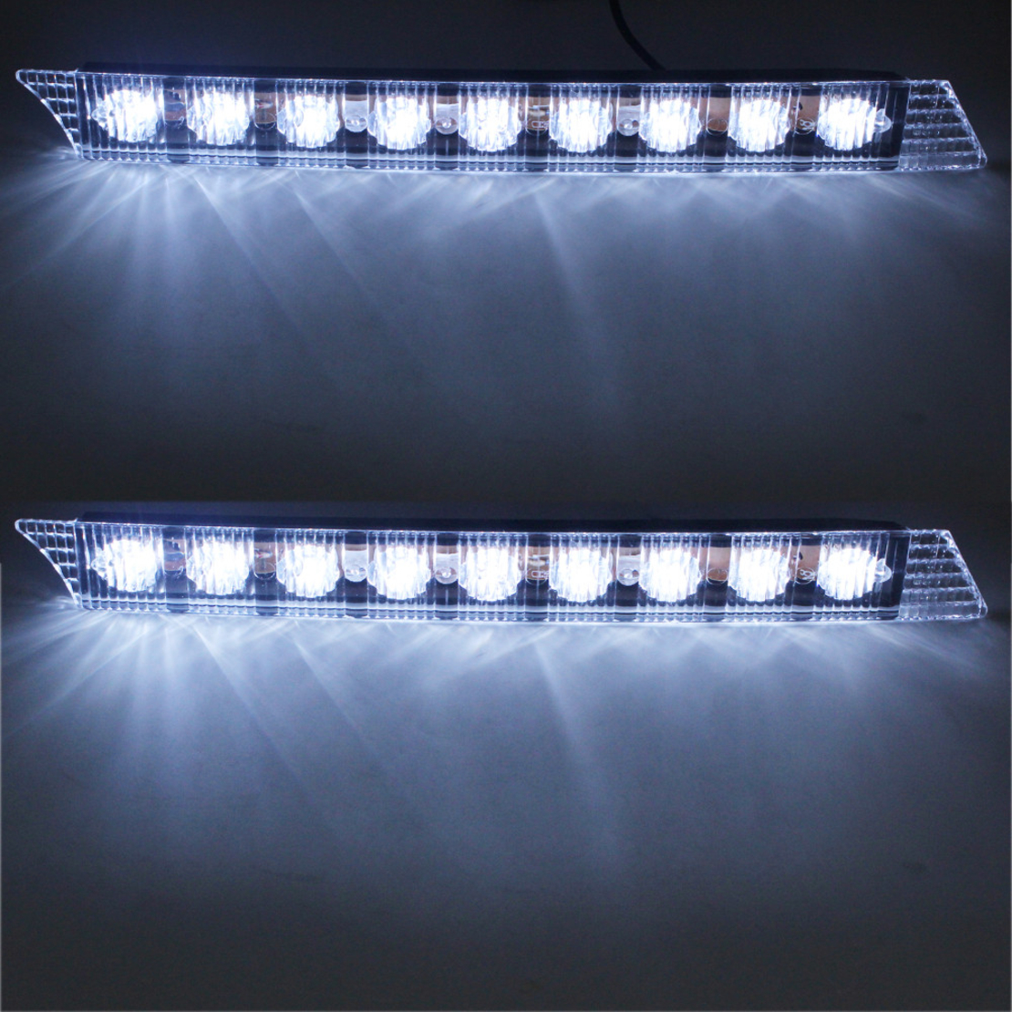 Комплект Извити За Броня Предни Мощни 9 Led Лед Диодни Дневни Светлини 12V 54W