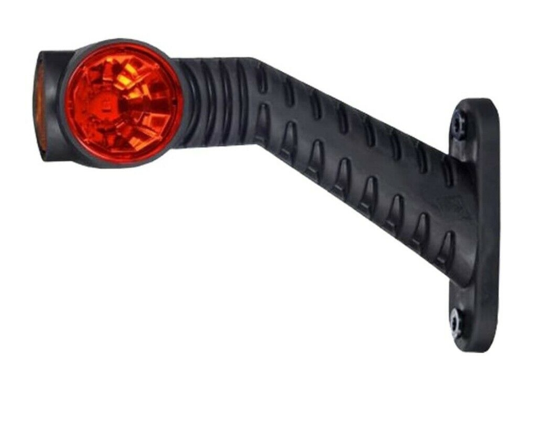 Комплект 2 броя LED Лед Габарит, Рогче, 17.5см, 12V-24V, 3 SMD Диода, Тройна Функция, Червена, Бяла, Жълта Светлина, 3D Светлинен Ефект
