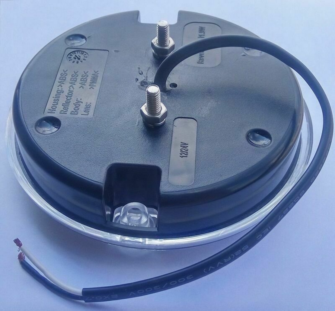 1 брой LED Лед Диоден Стоп Бял задна скорост светлина , Кръгъл Ø14cm, 12V-24V, За Камион, Ремарке, Бус , Каравана, Кемпер
