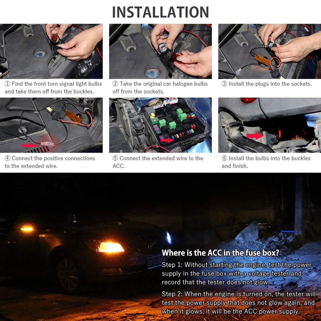 Комплект от 2броя LED диодни DRL дневни светлини с вграден мигач 12V 8W S25/1156/BA15S/P21W Can Bus без Грешки