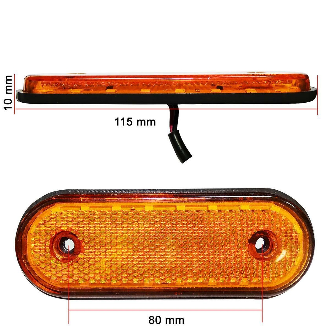 LED Габарит Със Стойка, Червен или Жълт Цвят, Маркер, 20 Диода, 12V - 24V