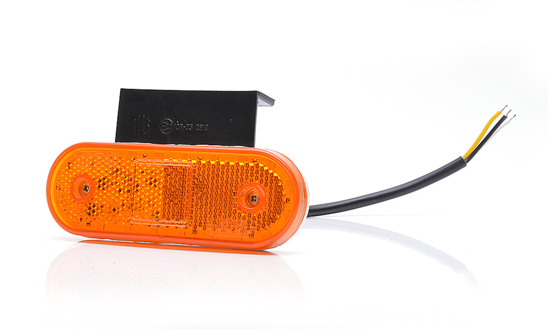LED Светодиоден Мигач, Габарит Със Стойка, Маркер, Оранжев, Вграден Рефлектор, Е-Mark, Водоустойчив, 12V-24V PL0149