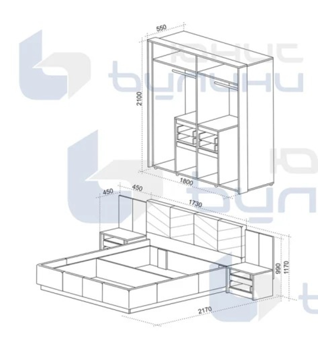 Спален комплект Дубай