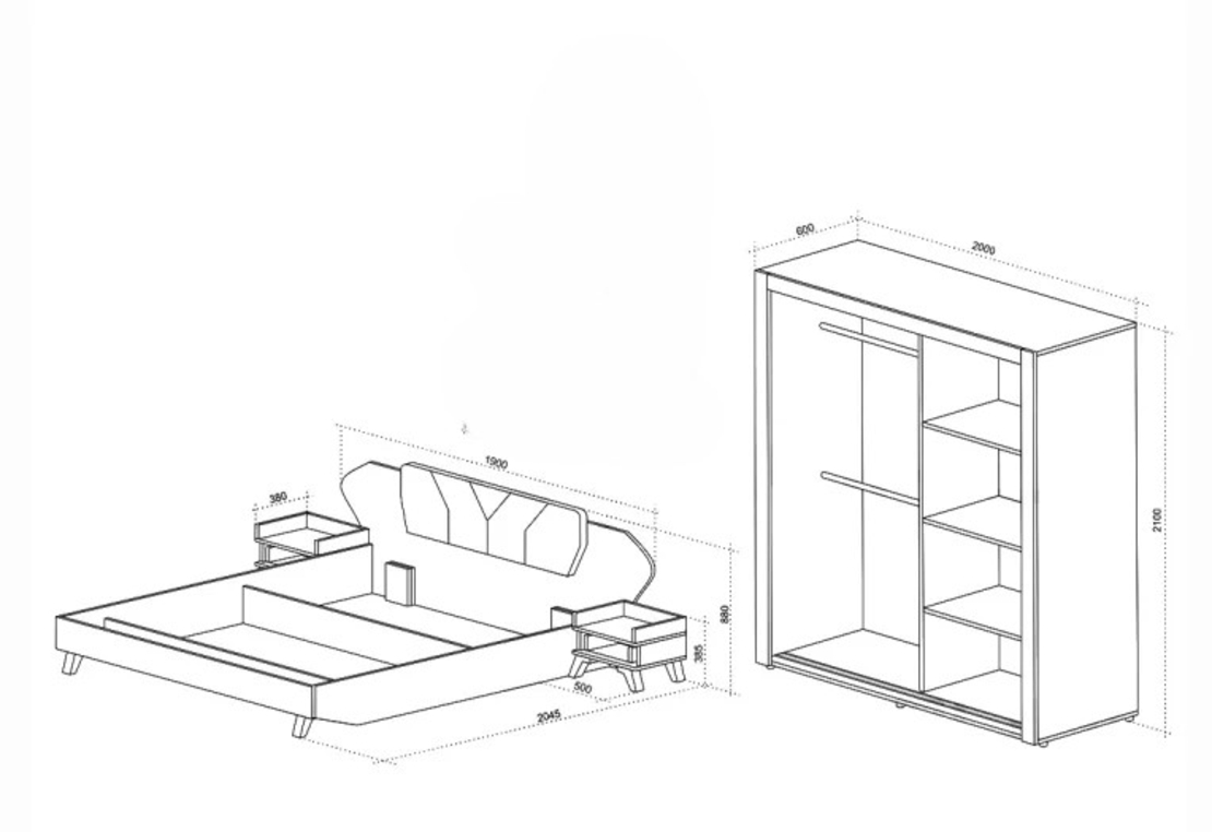 Спален комплект Кафе