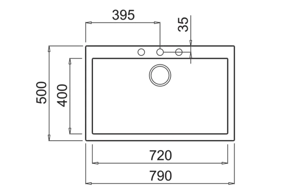 Гранитна Мивка BLOOM PLUS 790 SI 79/ 50 см