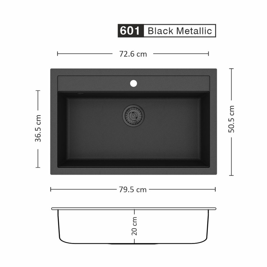 Гранитна Мивка IMPULSE 795 SI 79/ 50 см