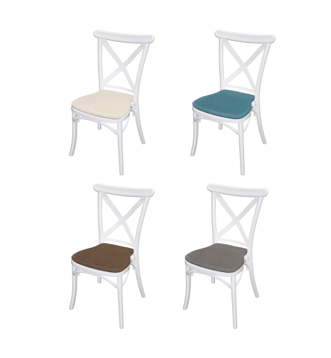 Стол Крос бял с възглавница