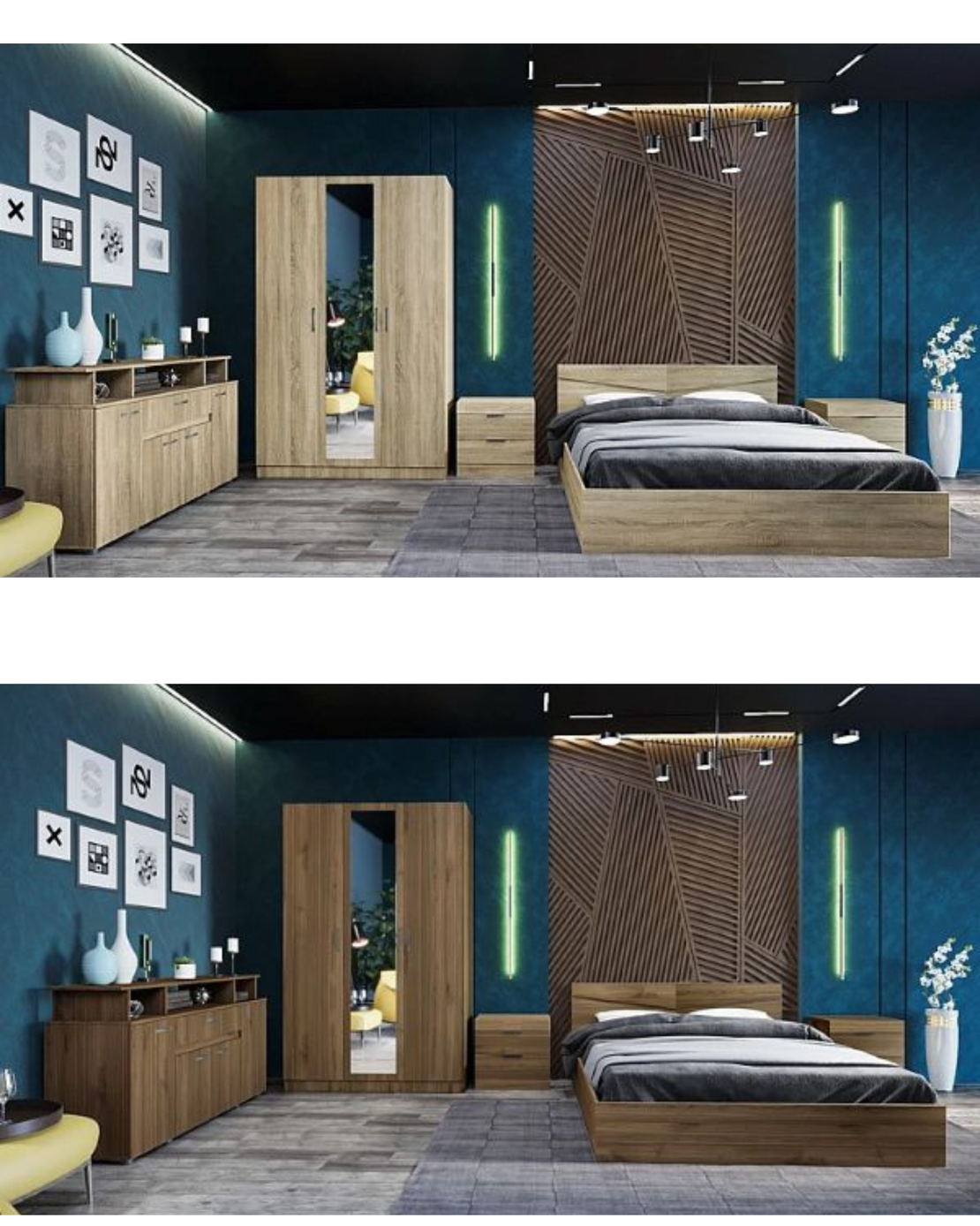 Спален комплект Сити 7073 в пет цветови комбинации