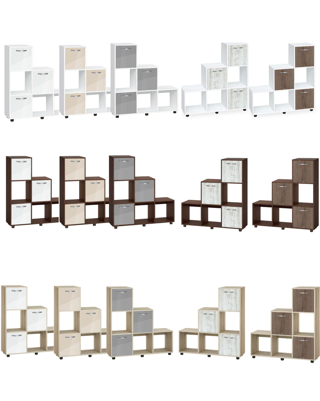 Етажерка Кубо 6 с три врати постформинг