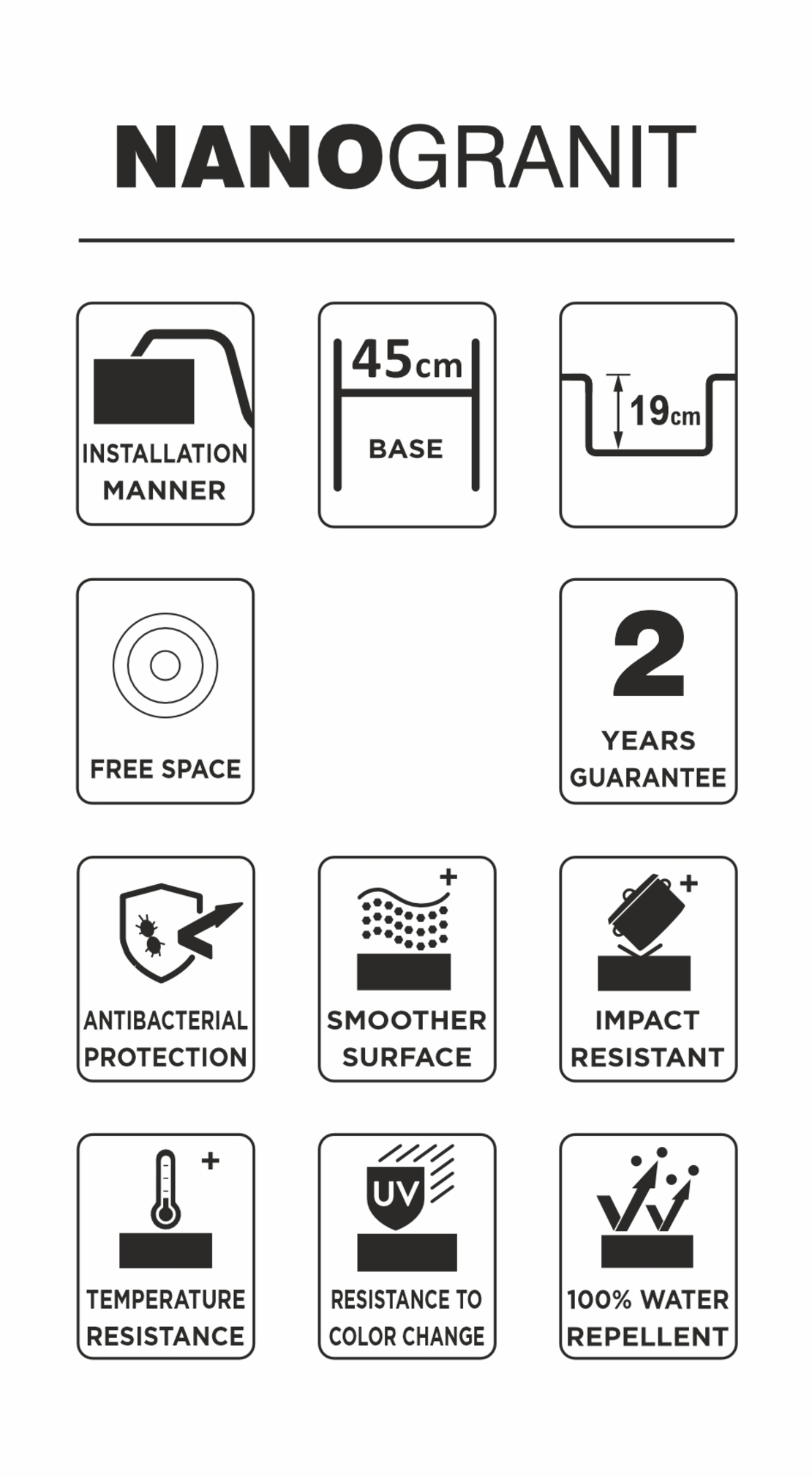 Гранитна Мивка BLOOM PLUS 410 SI  41/ 50 см