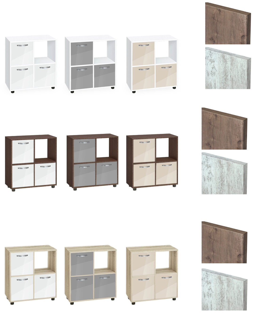 Етажерка Кубо 4 с три врати постформинг