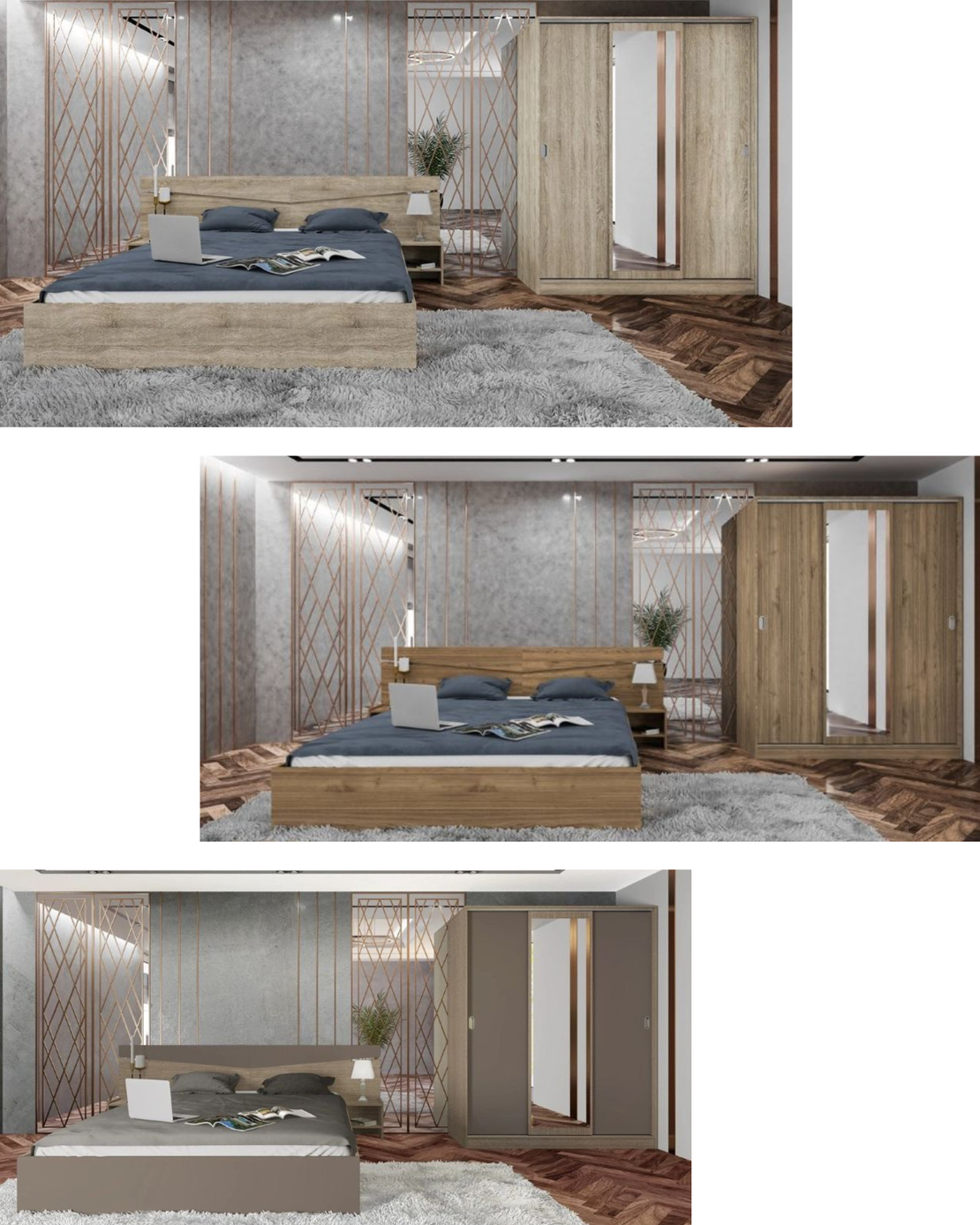 Спален комплект Сити 7074 в пет цветови комбинации