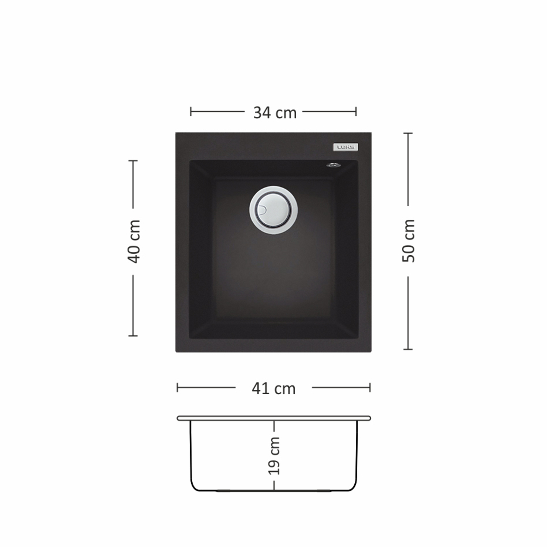 Гранитна Мивка BLOOM PLUS 410 SI  41/ 50 см