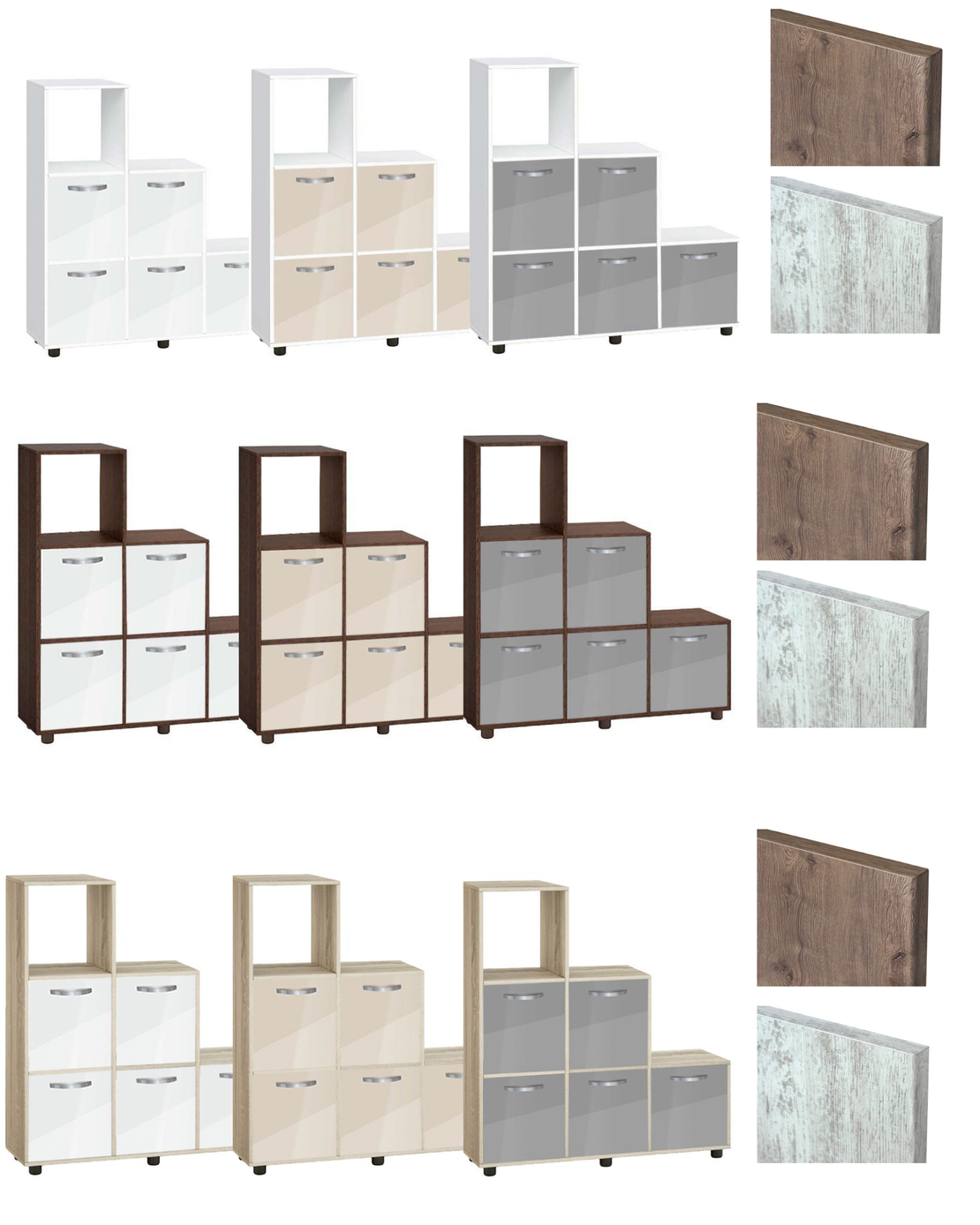 Етажерка Кубо 6 с пет врати постформинг