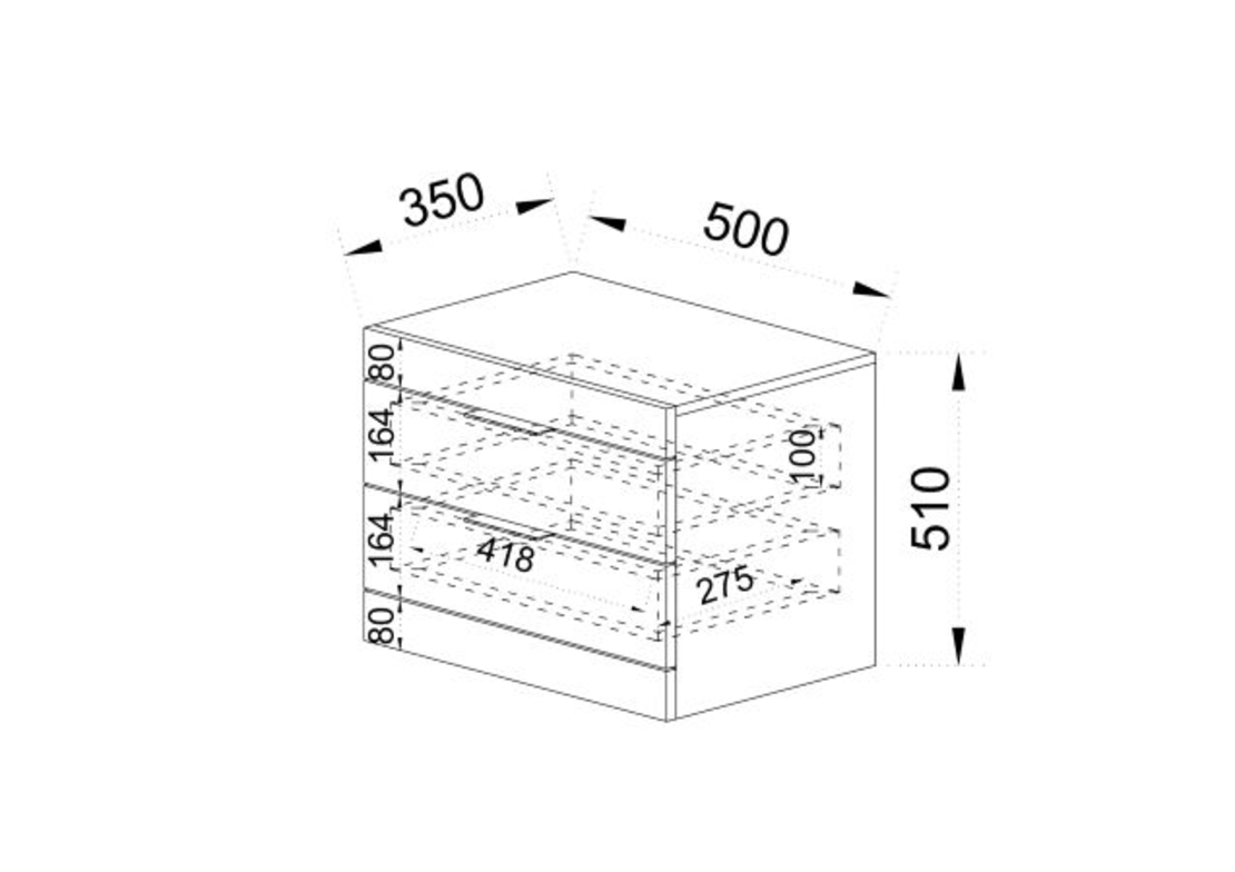 Нощно шкафче Сити 3074 в пет цветови комбинации