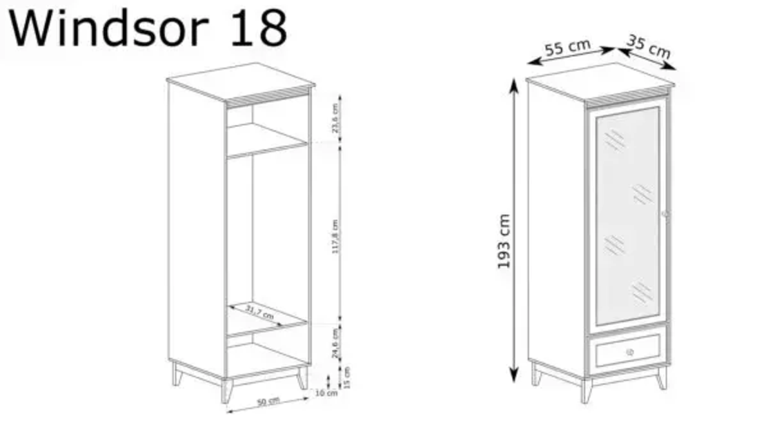 Еднокрил гардероб W-18