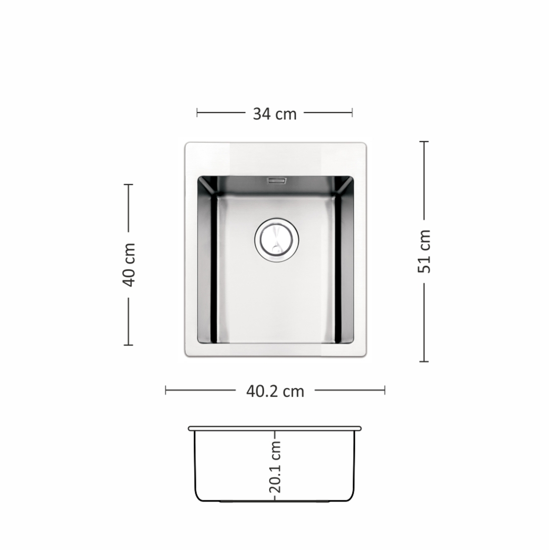 Иноксова Мивка MEGA 402 FI 40/ 51 см - Copy 0