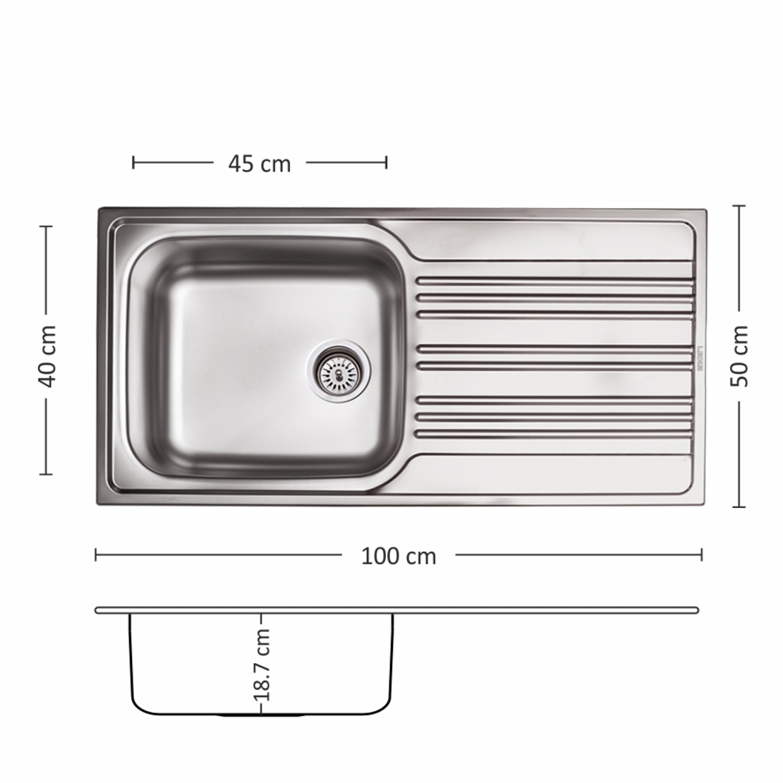 Иноксова Мивка BOWL BB 100.1 SI 100/ 50 см