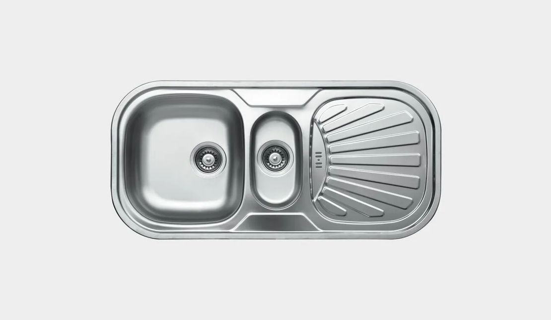 Иноксова мивка  с отцедник и две корита 100/ 48 см