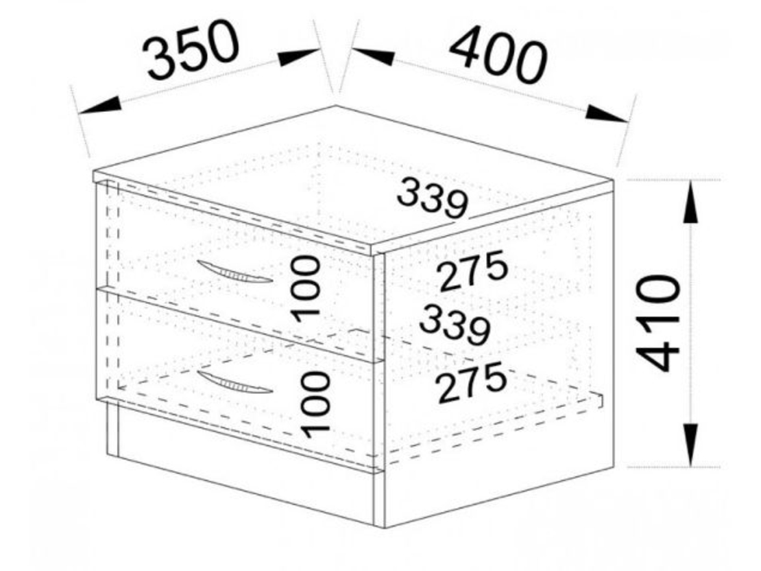 Нощно шкафче 3055 в три цветови комбинации