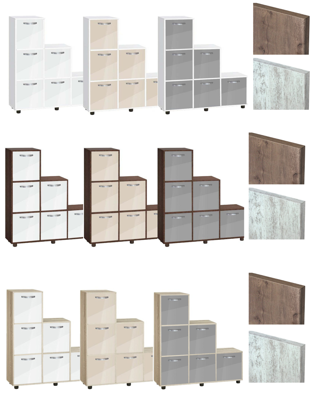 Етажерка Кубо 6 с шест врати постформинг