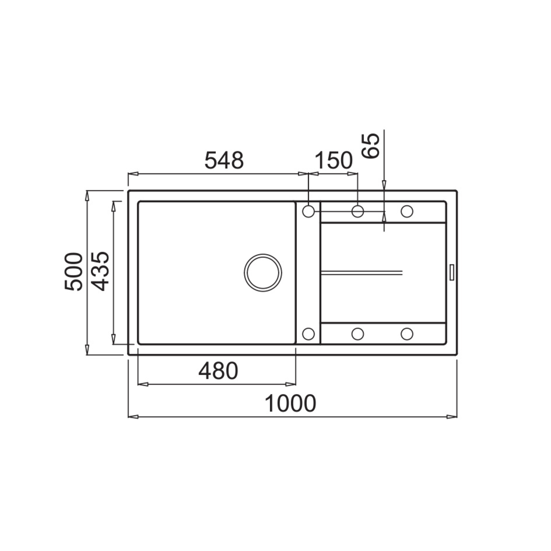 Гранитна Мивка UNICO BB 100.1 SI 100/ 50 см