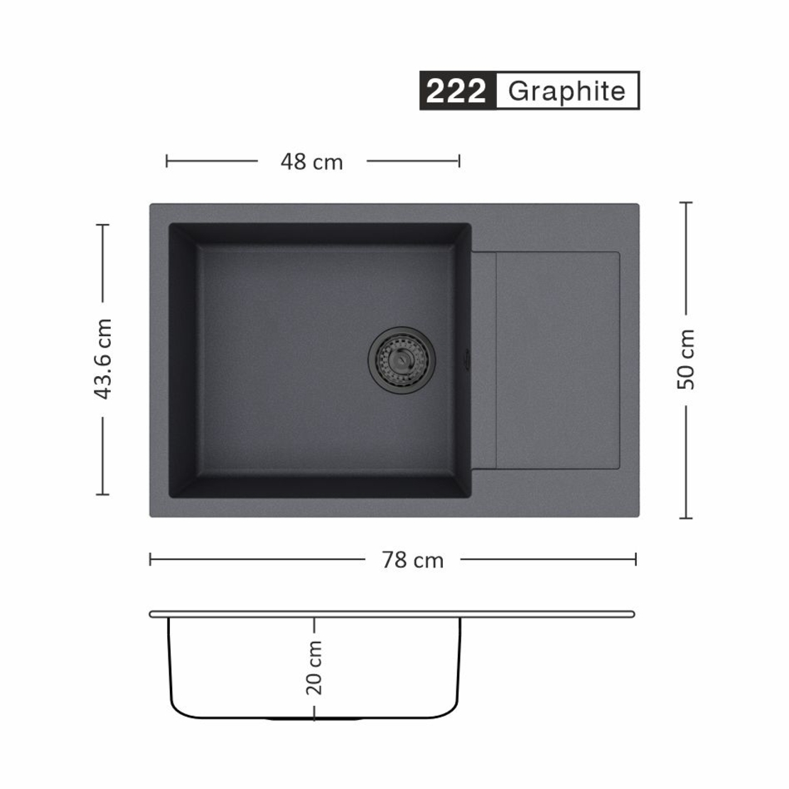 Гранитна Мивка FERETA BB 78.1 SI 78/ 50 см