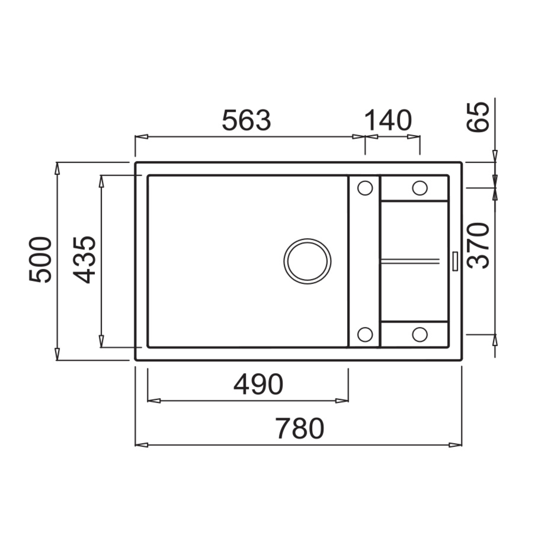 Гранитна Мивка UNICO PLUS BB 78.1 SI 78/ 50 см