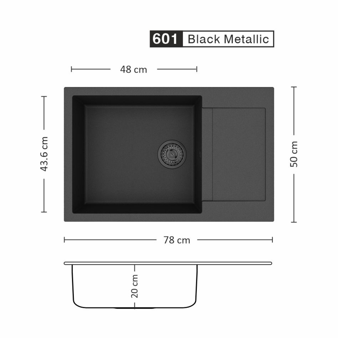 Гранитна Мивка FERETA BB 78.1 SI 78/ 50 см