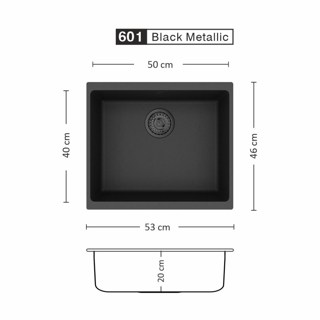 Гранитна Мивка COVER 530 U 53/ 46 см