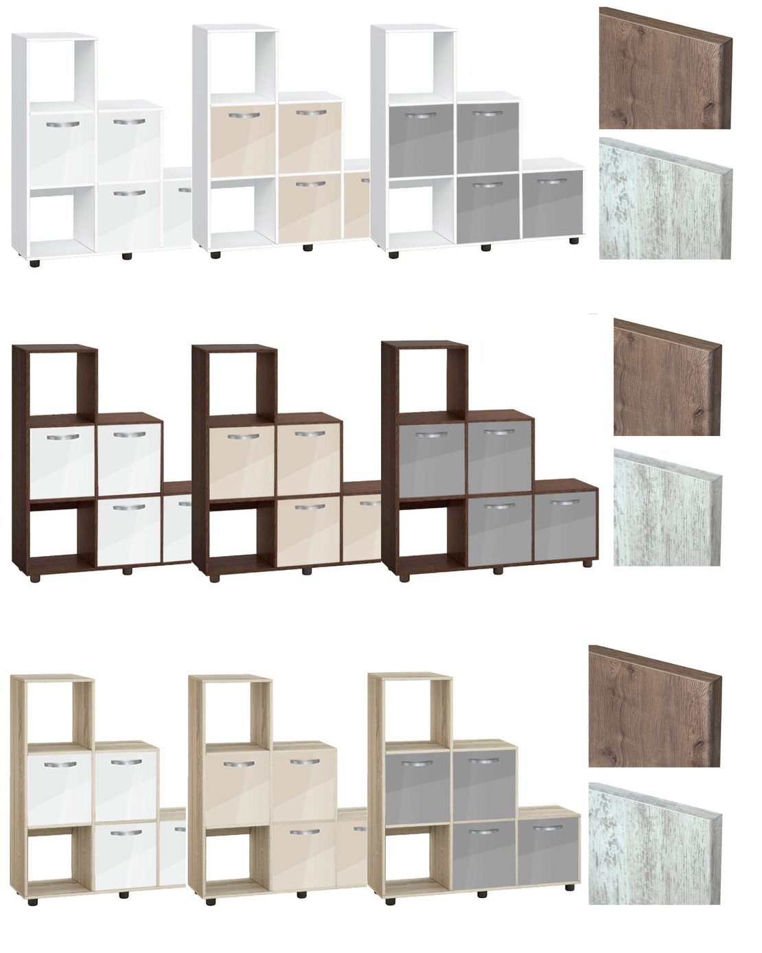 Етажерка Кубо 6 с четири врати постформинг