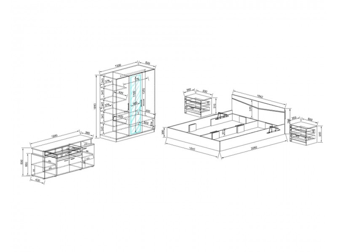 Спален комплект Сити 7073 в пет цветови комбинации