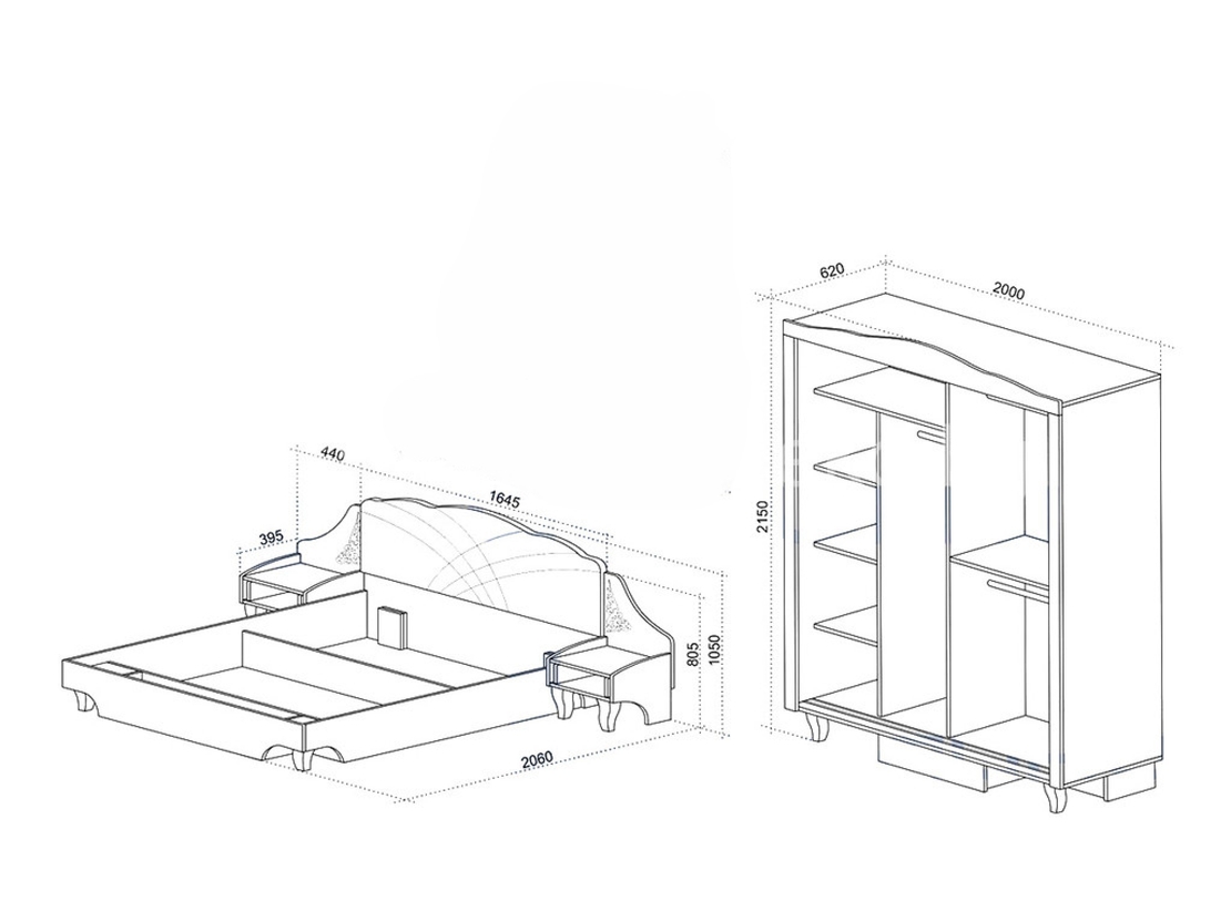 Спален комплект Белисима/ златни орнаменти