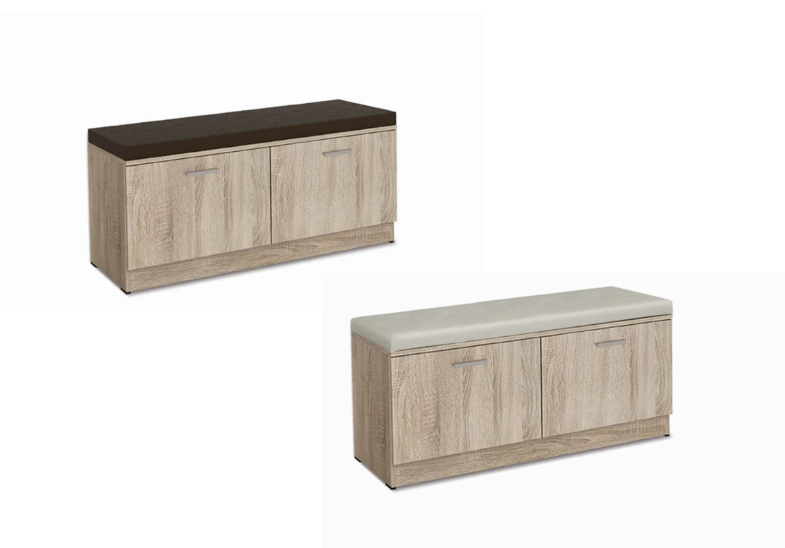 Шкаф за обувки Рени със седалка от еко кожа