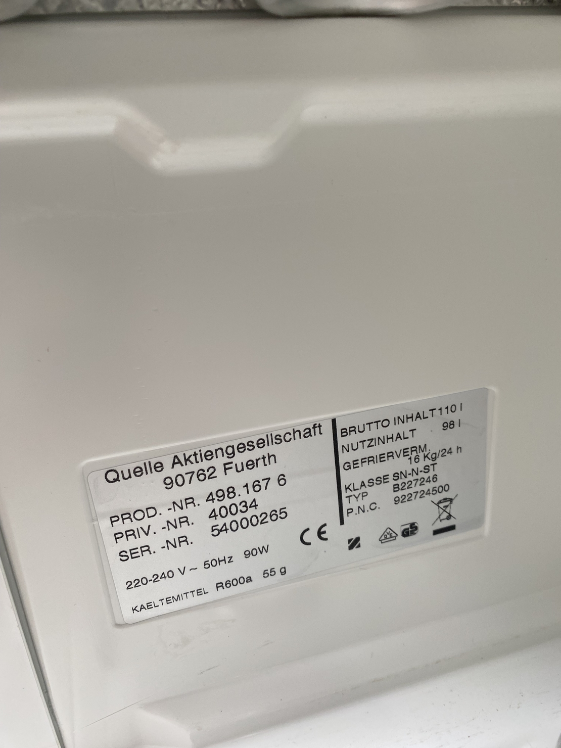 Фризер Privileg – 110L