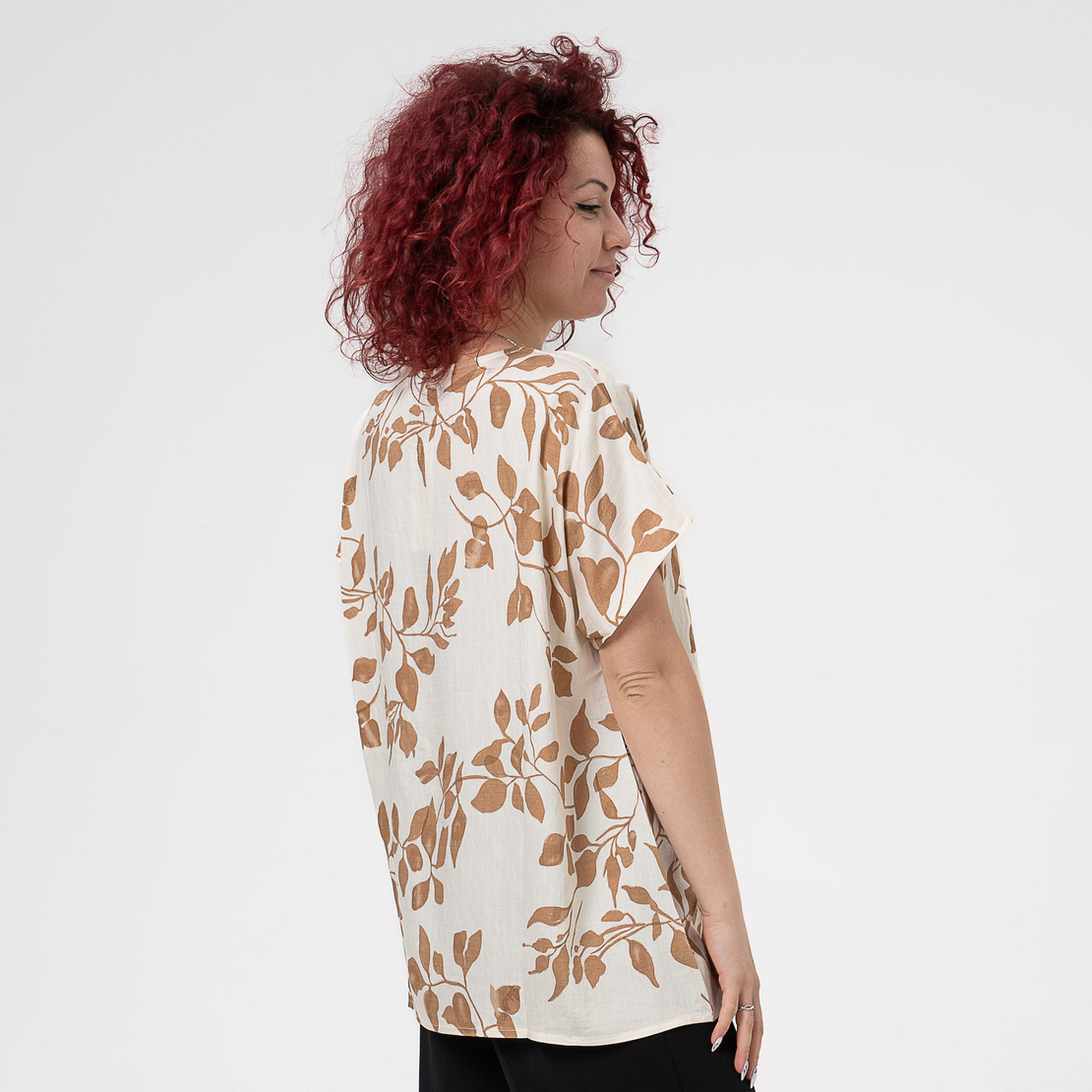 Блуза Големи Размери - 61017 Бежова