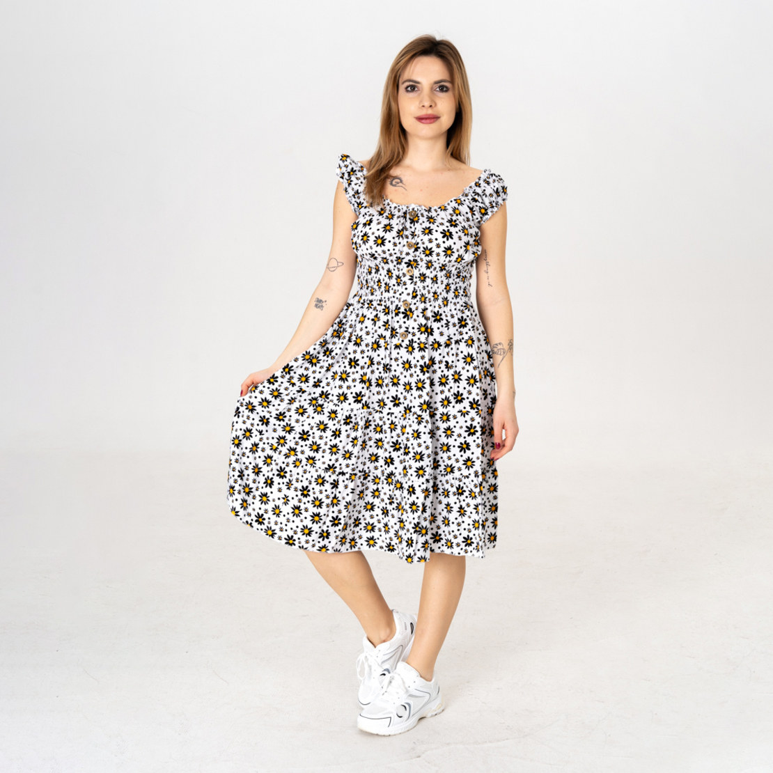 Дълга рокля - 9811 Бяла