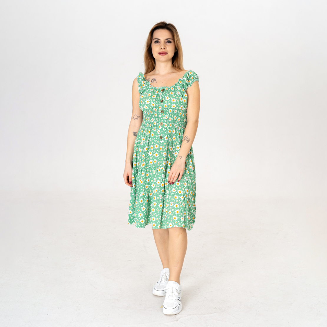 Дълга рокля - 9811 Зелена