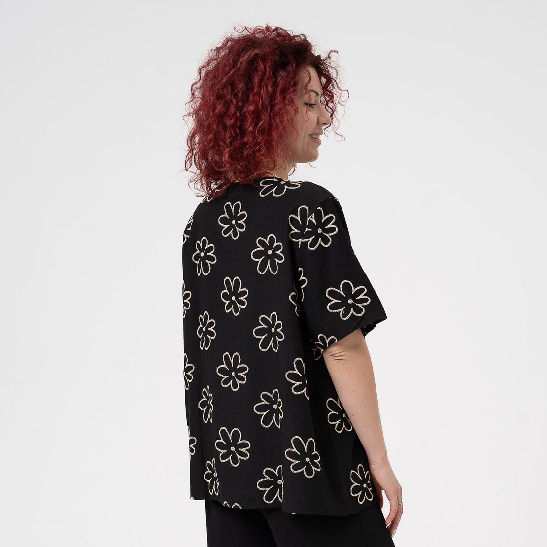 Блуза Големи Размери - 61020 Черна