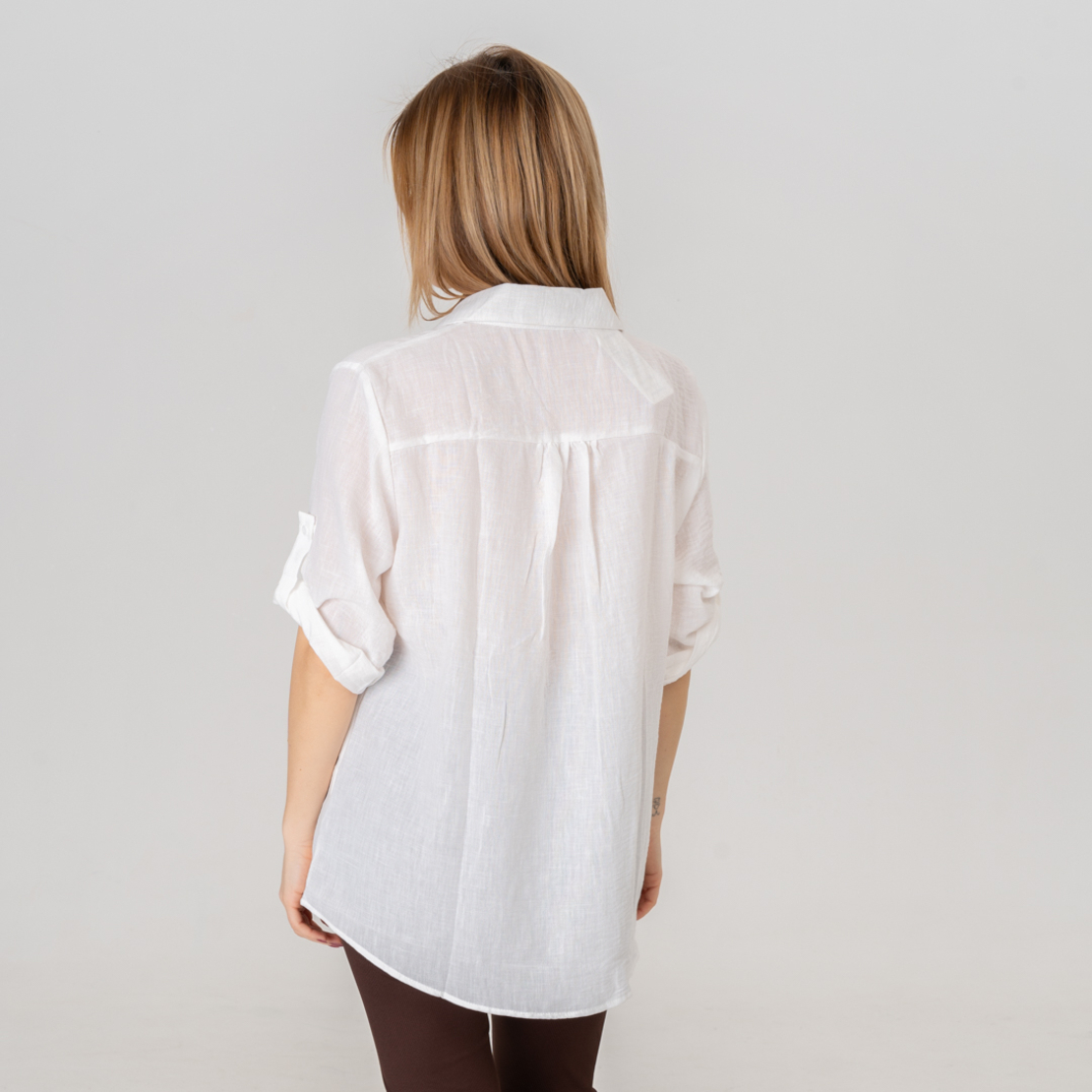 Ленена риза - 165 Бяла