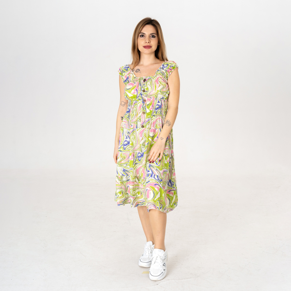 Дълга рокля - 9852 Зелена