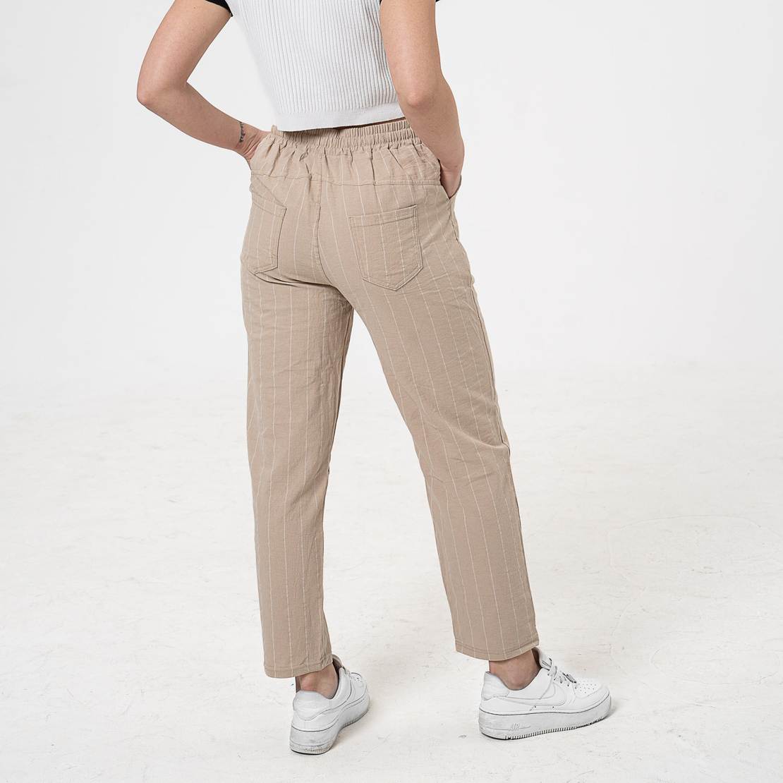 Памучен панталон - 26403 Бежов