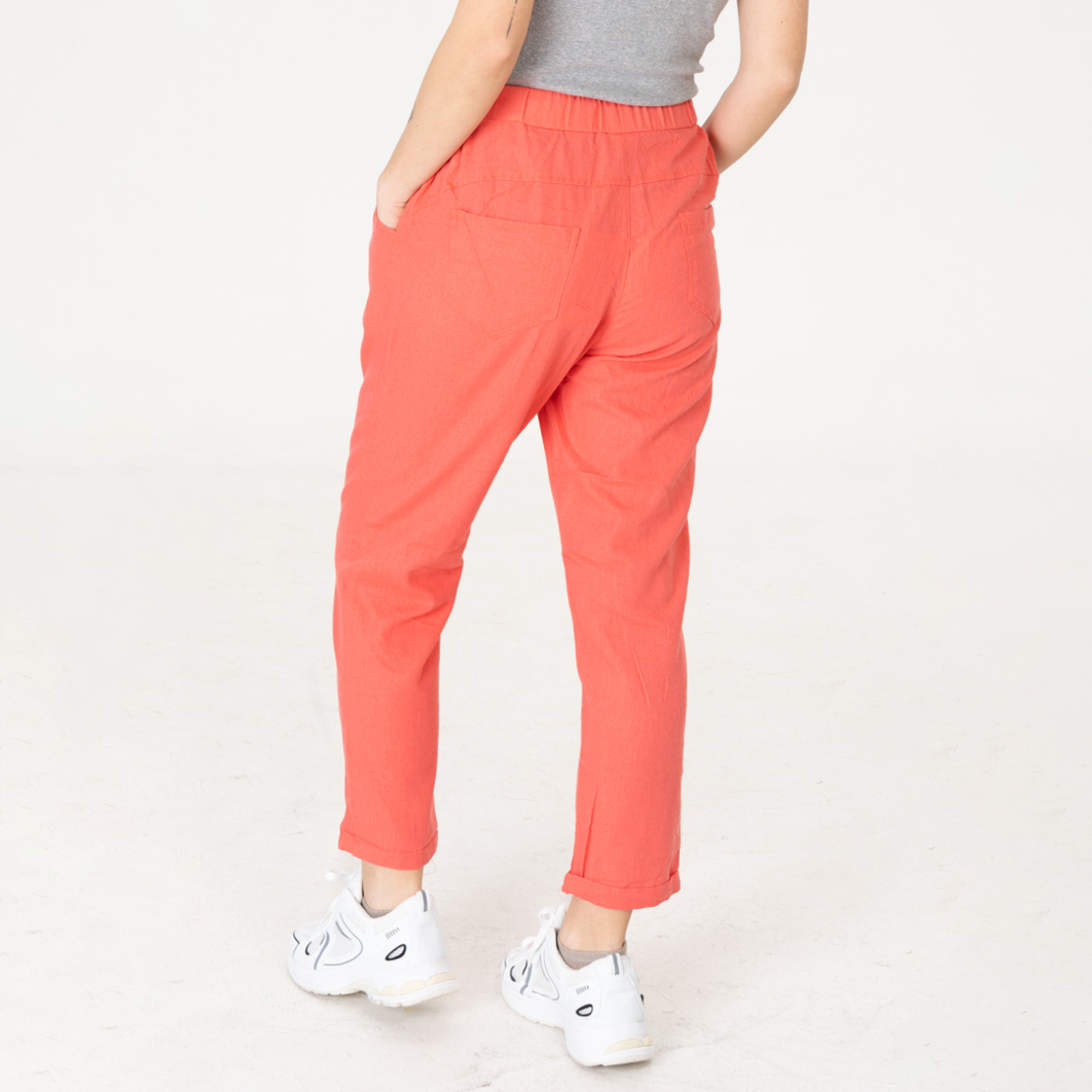 Ленен панталон - 160 Корал