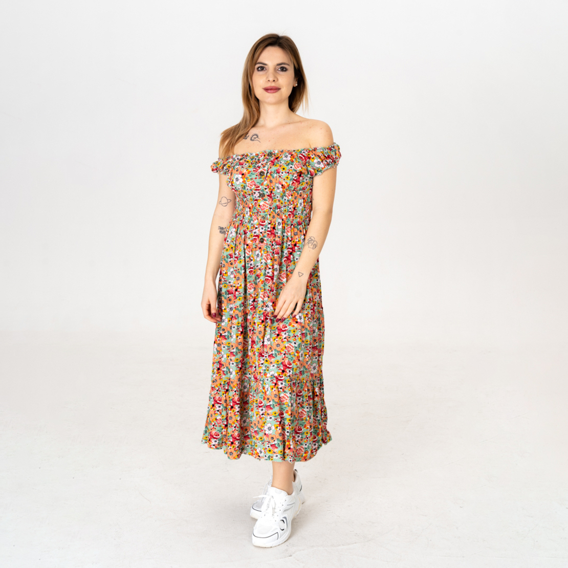 Дълга рокля - 9801 Зелена