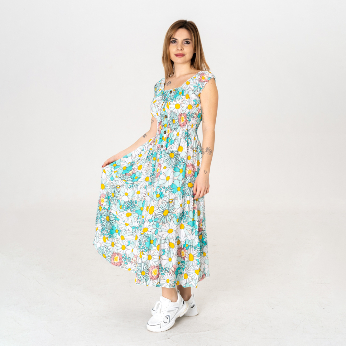 Дълга рокля - 9817 Светло зелена