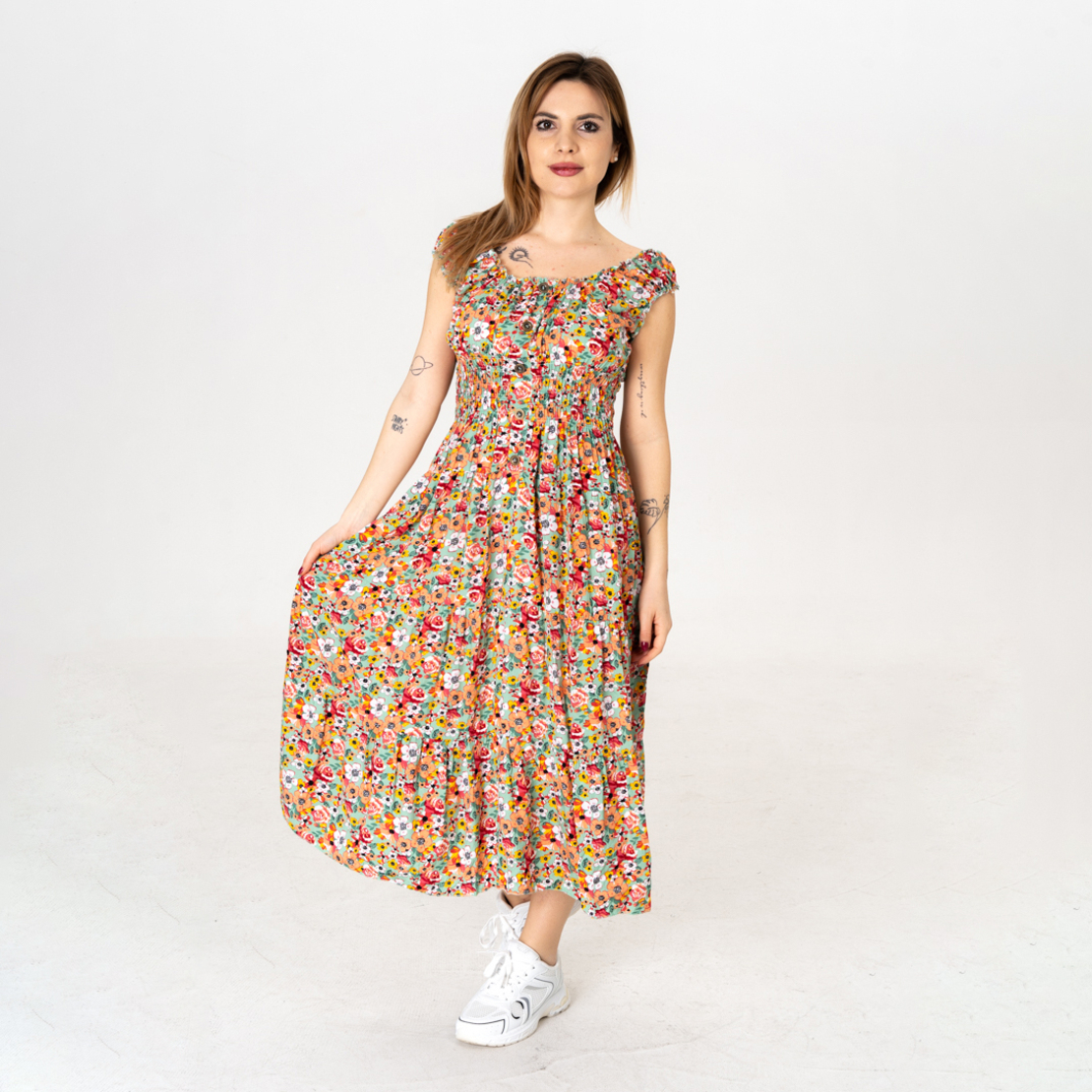 Дълга рокля - 9801 Зелена